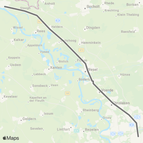 RMVR Emmerich Bf - Oberhausen Hbf map