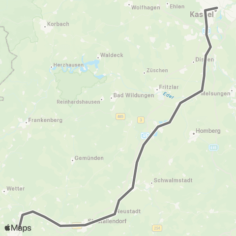 RMVR Aue-Wingeshausen Bf - Bad Berleburg Bf map