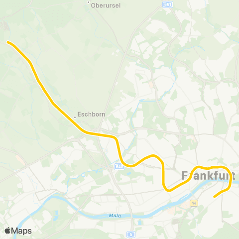 RMVS Kronberg - Frankfurt Süd map