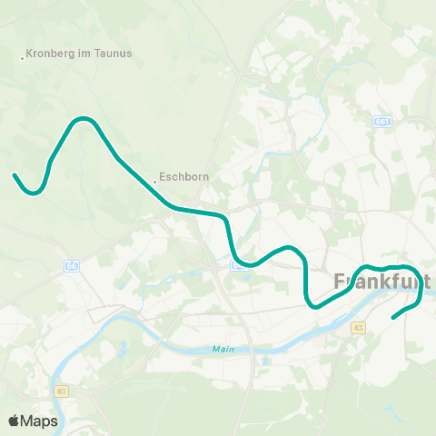 RMVS Bad Soden - Frankfurt Süd map