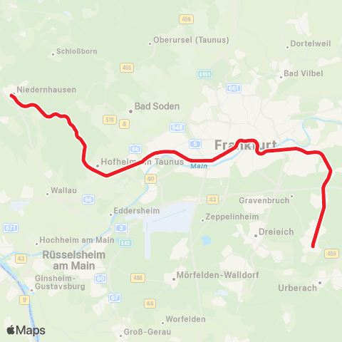 RMVS Dietzenbach - Niedernhausen map