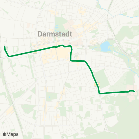 RMV Darmstadt Hbf - TU-Lichtwiese / Campus map