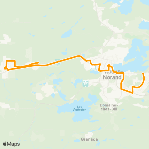 L'autobus de ville Orange map