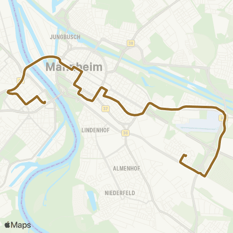 Rhein-Neckar-Verkehr GmbH Neuostheim - Planetarium map