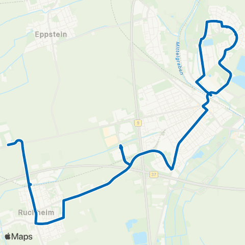 Rhein-Neckar-Verkehr GmbH LU Ruchheim - Oderstraße - Hans-Warsch-Platz - Melm map