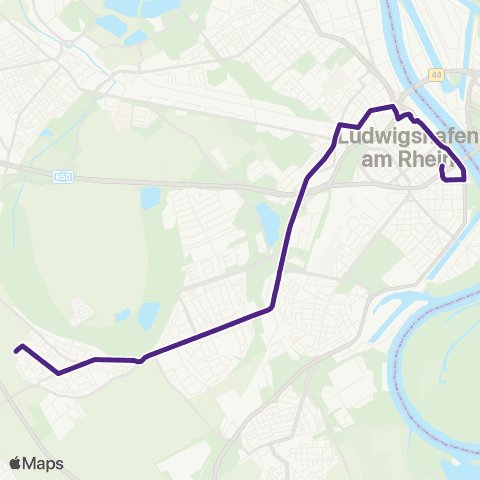 Rhein-Neckar-Verkehr GmbH LU Berliner Platz - Rhein-Galerie - Große Blies - Marienkrankenhaus - Maudach map