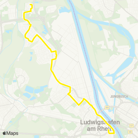 Rhein-Neckar-Verkehr GmbH LU Berliner Platz - Friesenheim - Oppau - Edigheim - Pflingstweide map