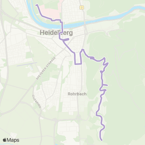 Rhein-Neckar-Verkehr GmbH HD Rohrbach Markt - Kirchheim S-Bahnhof - Hasenleiser - Rohrbach Markt map