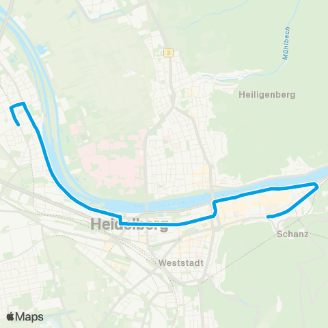 Rhein-Neckar-Verkehr GmbH Peterskirche - Wieblingen Mitte map