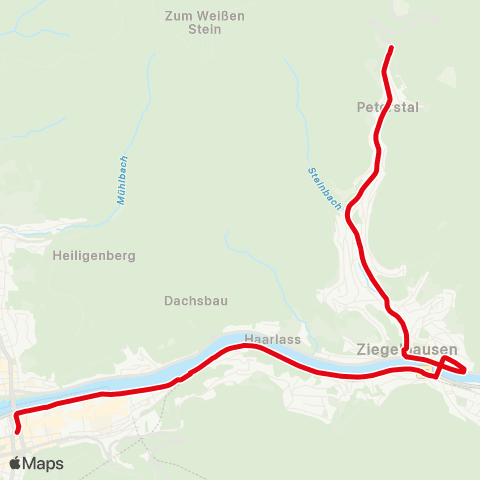Rhein-Neckar-Verkehr GmbH Heidebuckelweg - Bismarckplatz map