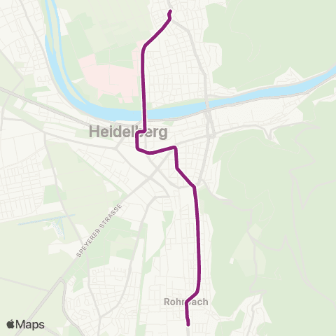 Rhein-Neckar-Verkehr GmbH Rohrbach Süd - HD Hbf - Technologiepark - HD Handschuhsheim - Dossenheim - Schriesheim map