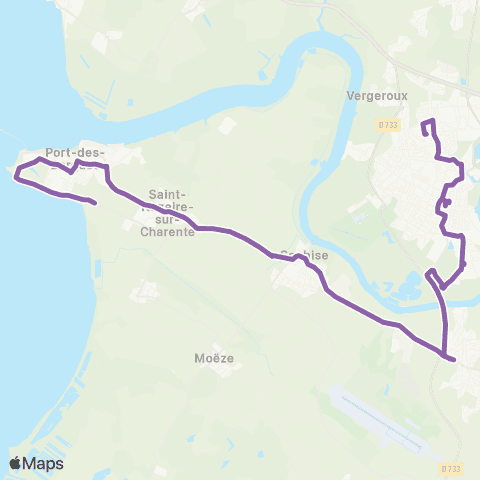 R'bus Rochefort / Echillais / Soubise / St-Nazaire / Port des Barques Font Renaud map