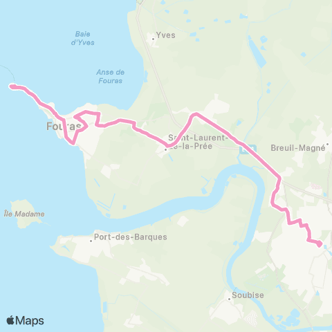 R'bus Rochefort / Rochefort Vergeroux / St-Laurent de La Prée / Fouras La Fumée map
