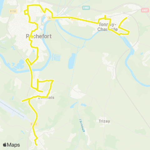 R'bus St-Agnant Les Cordries / Echillais / Rochefort Roy Bry / Tonnay-Charente Les Fontenelles map