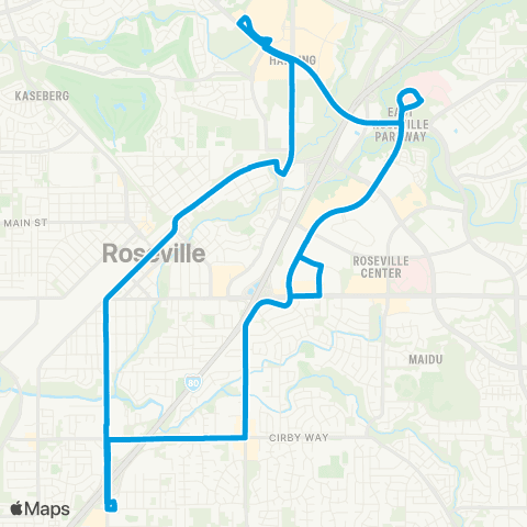 Roseville Transit B map