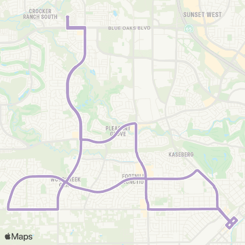 Roseville Transit D map