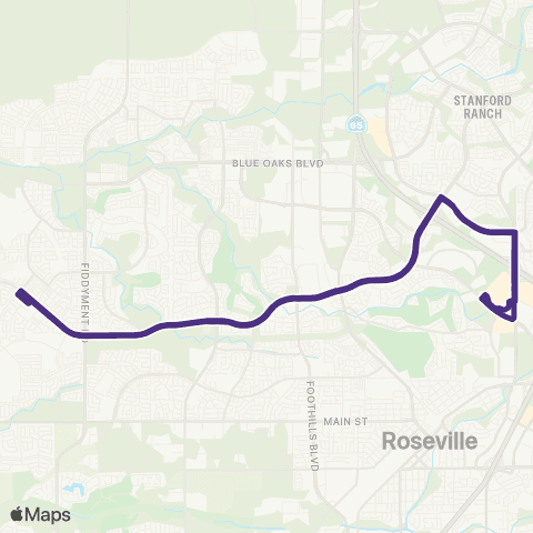 Roseville Transit M map