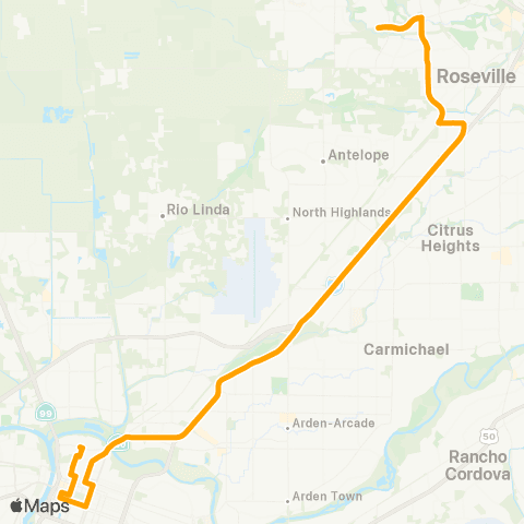 Roseville Transit 6 map
