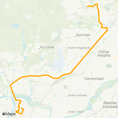 Roseville Transit 8 map