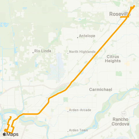 Roseville Transit 9 map