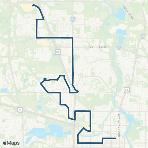 Rochester Public Transit Route 25 map