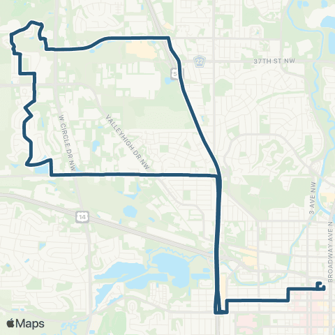 Rochester Public Transit Route 418 map