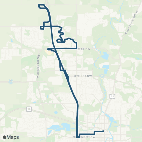Rochester Public Transit Route 412 map
