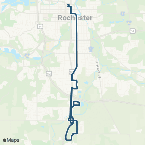 Rochester Public Transit Route 206 map