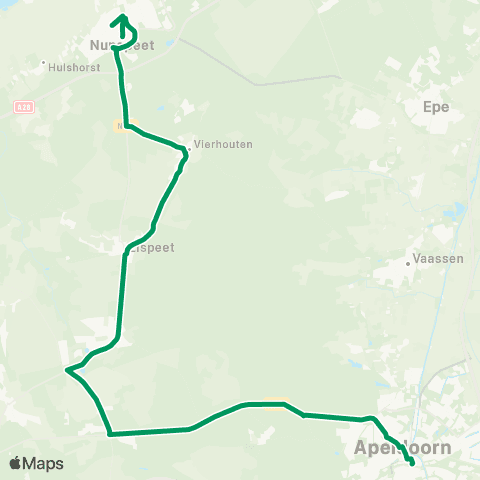 RRReis Nunspeet - Apeldoorn map