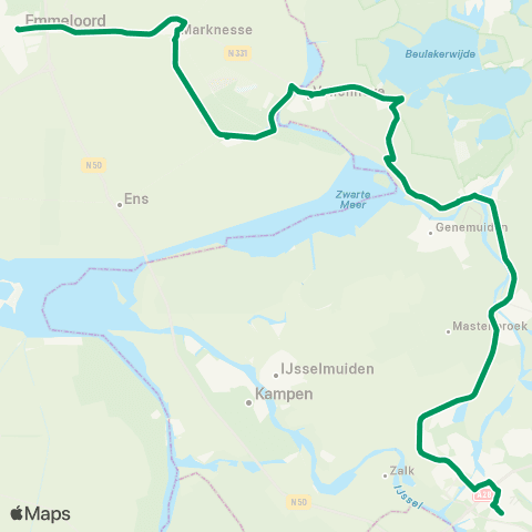 RRReis Emmeloord - Zwolle map