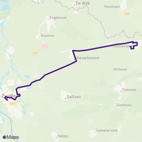 RRReis Dedemsvaart - Zwolle map