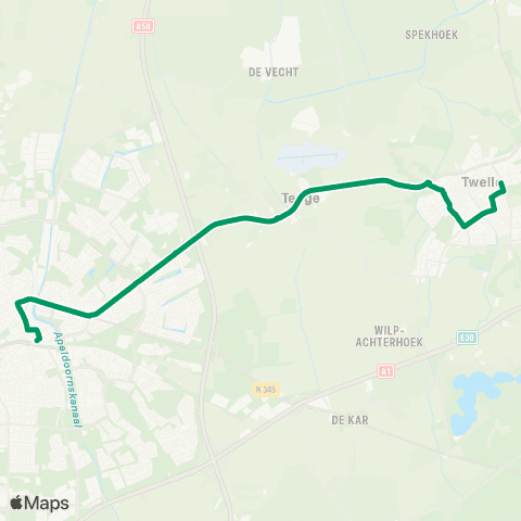 RRReis Twello - Apeldoorn map