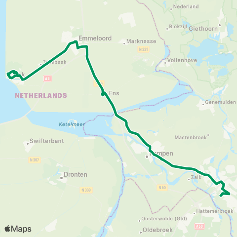 RRReis Urk - Zwolle Campus map