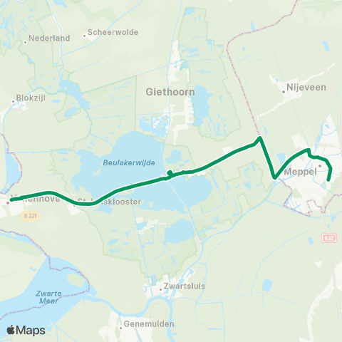 RRReis Vollenhove - Meppel map