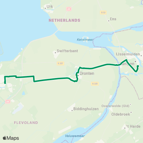 RRReis Lelystad - Kampen Pieter Zandt map