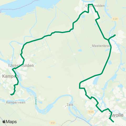RRReis Kampen Zuid - Zwolle map