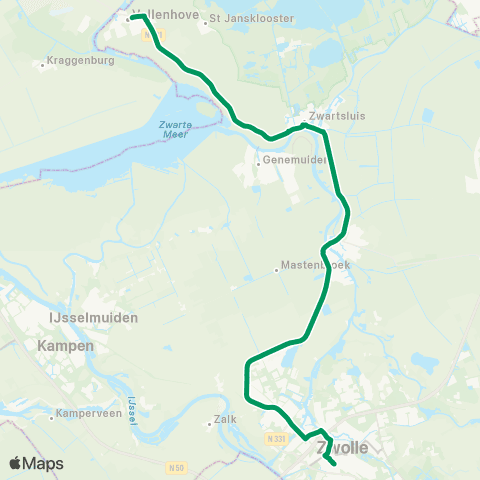 RRReis Vollenhove - Zwolle map