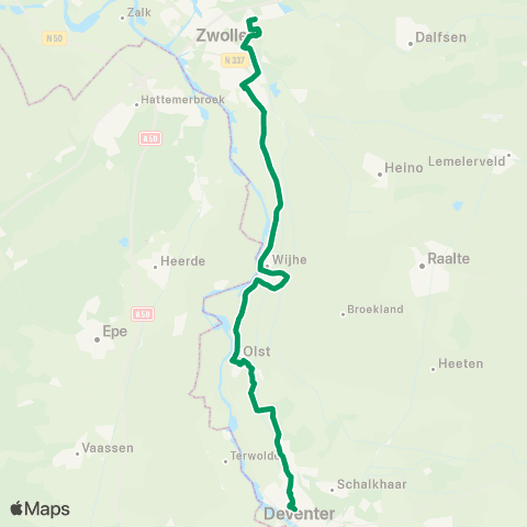 RRReis Deventer - Zwolle Stadion map
