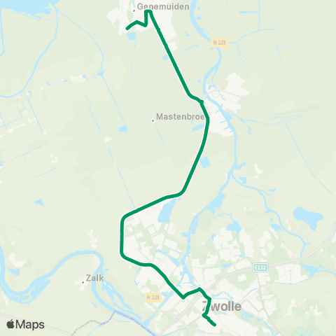 RRReis Genemuiden - Zwolle map