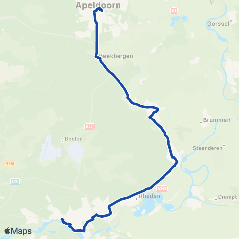 RRReis Arnhem CS - Apeldoorn map