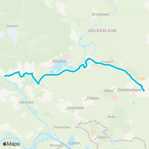 RRReis Arnhem via Giesbeek - Doetinchem map