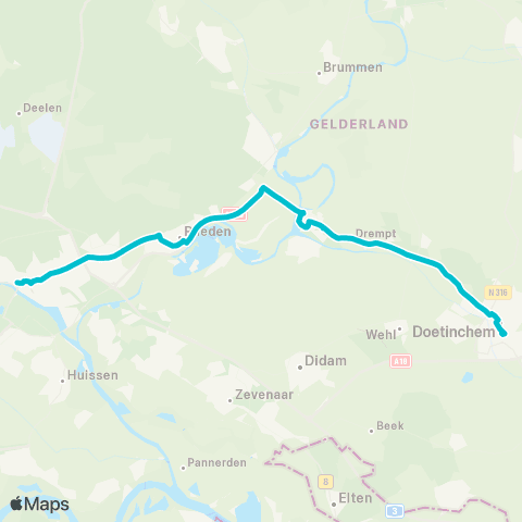 RRReis Arnhem via Rheden - Doetinchem map