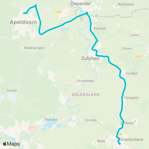 RRReis Doetinchem - Apeldoorn map