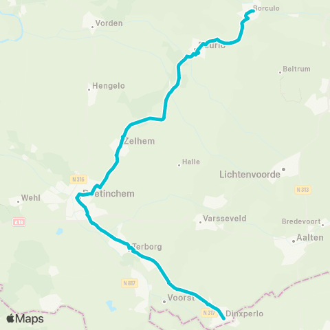 RRReis Borculo via Doetinchem - Dinxperlo map