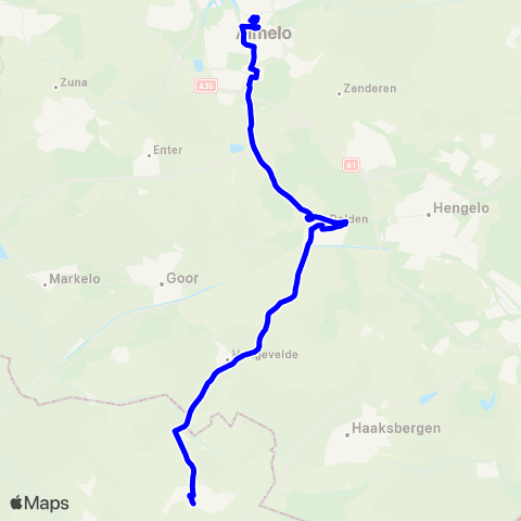 RRReis Neede via Delden - Almelo map