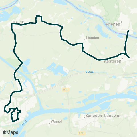 RRReis Tiel via Maurik - Rhenen map