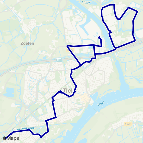 RRReis Tiel via Medel - Passewaaij map
