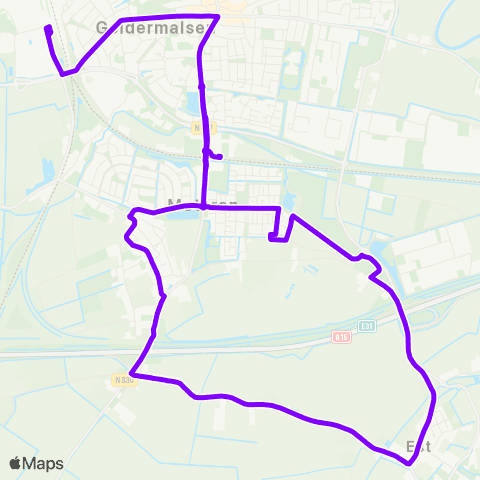RRReis Geldermalsen via Elst - Geldermalsen (RsvRRR) map