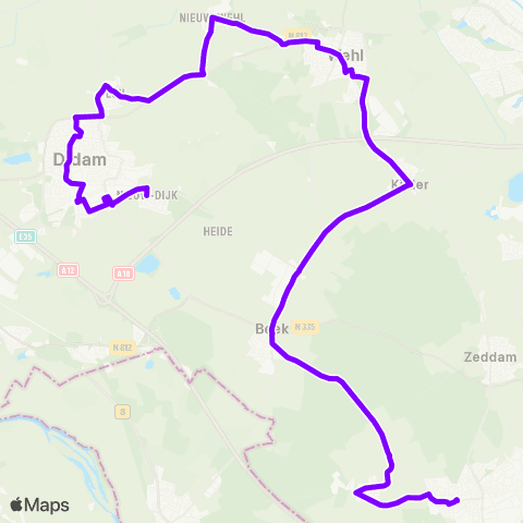 RRReis Nieuw-Dijk via Wehl - 's Heerenberg (RsvRRR) map