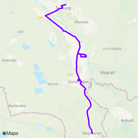 RRReis Megchelen - Terborg (RsvRRR) map